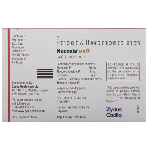 nucoxia mr 8mg tablet 10's